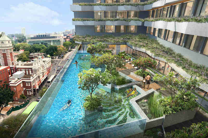 Artist impression of pool at True Group's TFX flagship fitness center. Photo: CapitaLand