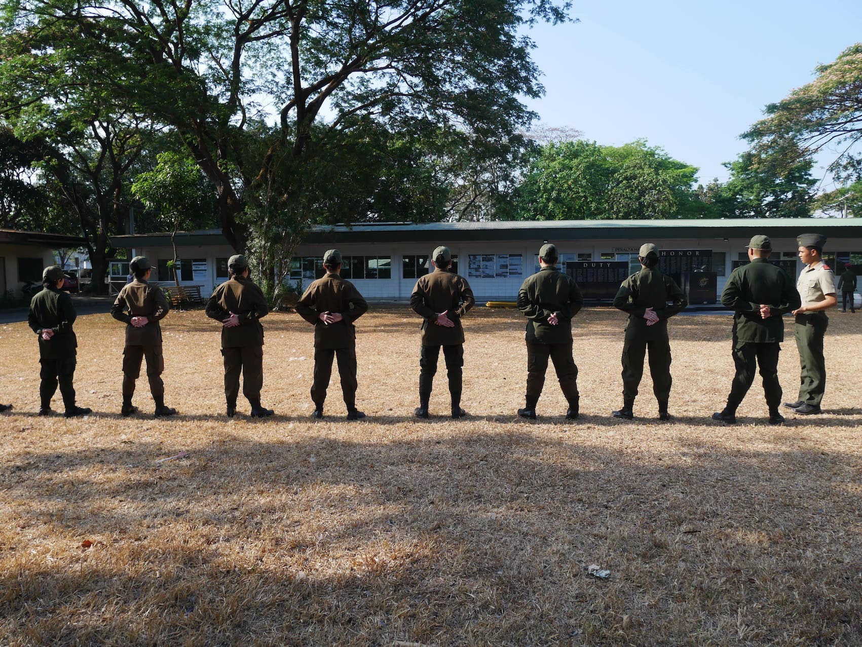Cadets at an ROTC class in UP Diliman. Photo: Rachel Malaguit