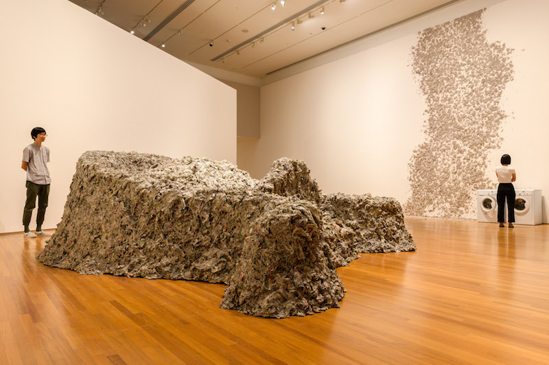 'Reptiles' by Huang Yong Ping. First showed in Paris in 1989 as part of the show 'Magicians of the World,' this work looks at the cultural connections and conflicts between East and West. Shaped after traditional Chinese tombs, these structures are formed with paper pulp made by running French newspapers through washing machines. Photo: Huang Yong Ping