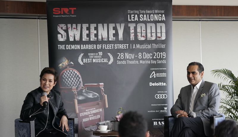 Actress Lea Salonga & SRT’s Gaurav Kripalani at the June 17 press conference for ‘Sweeney Todd’. Photo: Singapore Repertory Theatre
