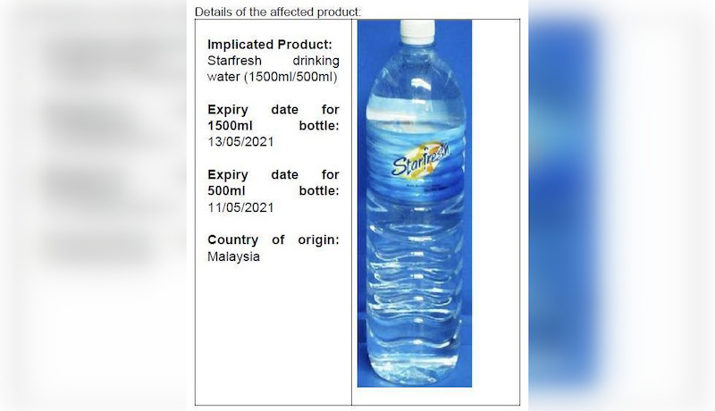 Starfresh Bottled Water From Malaysia Recalled After Bacteria Detected By Singapore Authorities Coconuts Kl