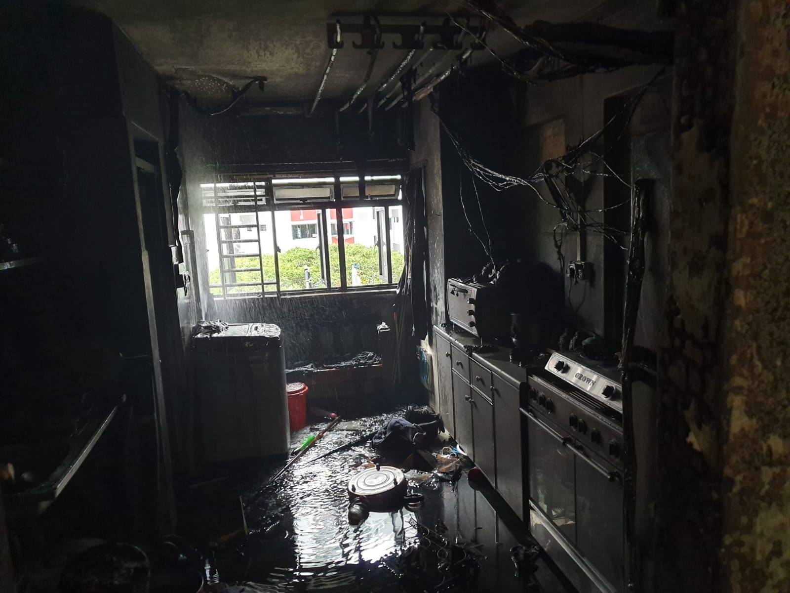 Aftermath of a fire in Ang Mo Kio on Jul 22. (Photo: SCDF)