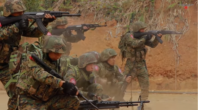 Still from a YouTube video celebrating the 9th annual Arakan Army Day.