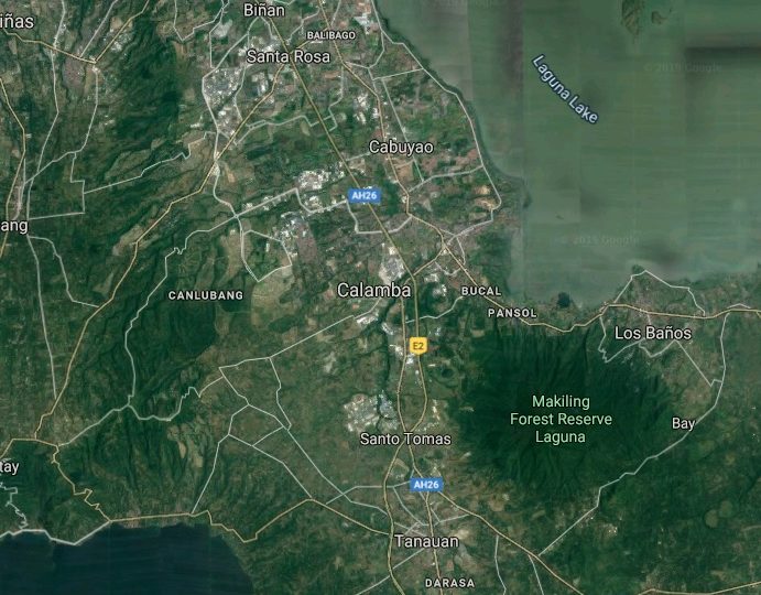 Calamba, Laguna map. <i></noscript>Photo: Google maps </i> 