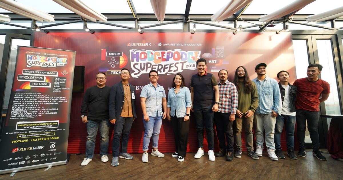 Hodgepodge Superfest 2019’s second phase lineup press conference at Baxter Smith, Senopati, Jakarta on Wednesday, July 10. Photo by Java Festival Production