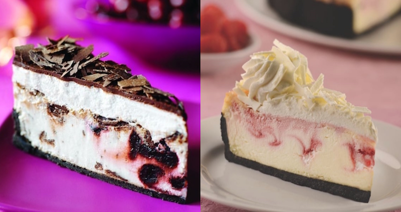 Chocolate cherry and wild strawberries and cream cheesecakes. Photos: beverly.hills.cheesecake/Instagram