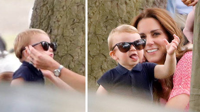 An immediately iconic shot of little Prince Louis of Cambridge in Kate Middleton’s shades. Image: Max Mumby/Indigo/Getty Images
