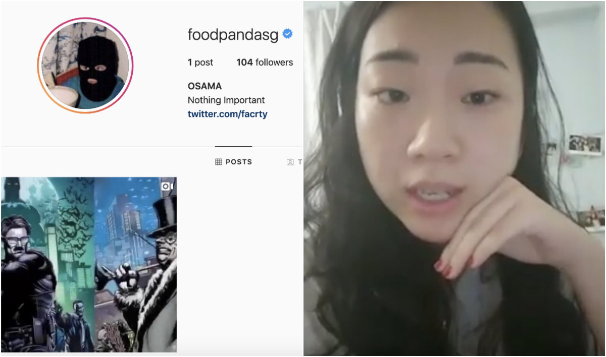 Screenshots of Foodpanda’s Instagram account and customer.