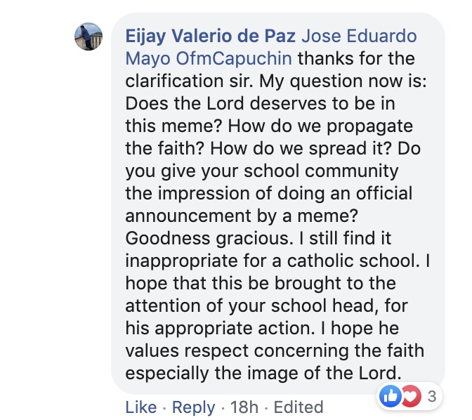 Screenshot: Lourdes School of Mandaluyong/FB. 