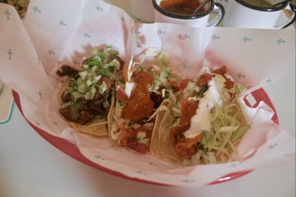 Tacos from Taqueria Super Macho. Photo by Vicky Wong.