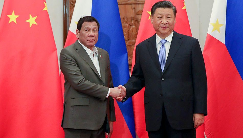 President Rodrigo Duterte and Chinese President Xi Jinping during their meeting on Aug. 29, 2019. <i></noscript>Photo: Robinsons Ninal/ABS-CBN News</i>