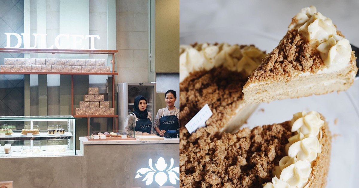 Dulcet Patisserie, one of Jakarta’s most renowned cake makers, has finally opened their first physical store today. Right: Dulcet Pattiserie’s Milk Crumble Cake. Photo: Instagram/@dulcetpattiserie