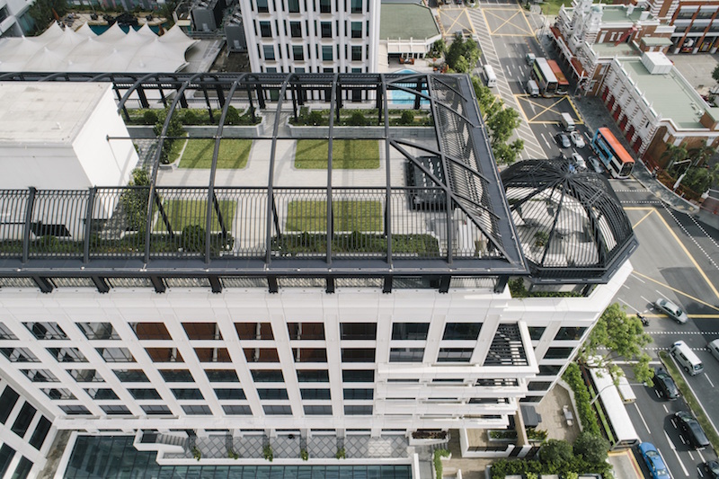 An aerial view of the rooftop sky garden. Photo: Grand Park City Hall