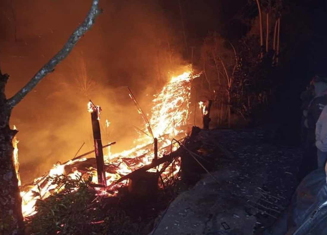 Fire ravaged a henhouse in Bali’s Tabanan regency in the early hours of Tuesday. Photo: info_tabanan / Instagram