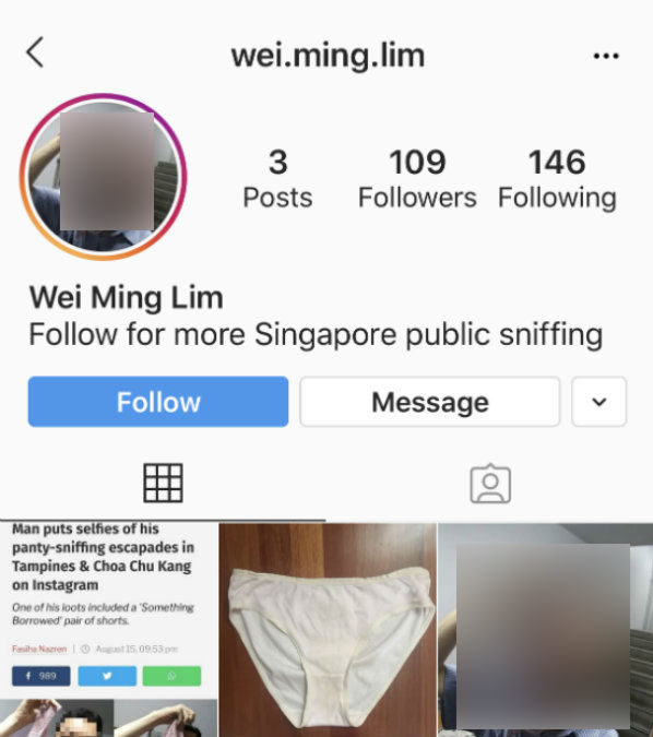 Screenshot of the existing Instagram account by @wei_ming_lim.