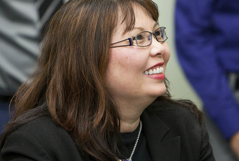 US Sen. Tammy Duckworth in a file photo during a 2014 visit to a university College of DuPage in Illinois. Photo: College DuPage