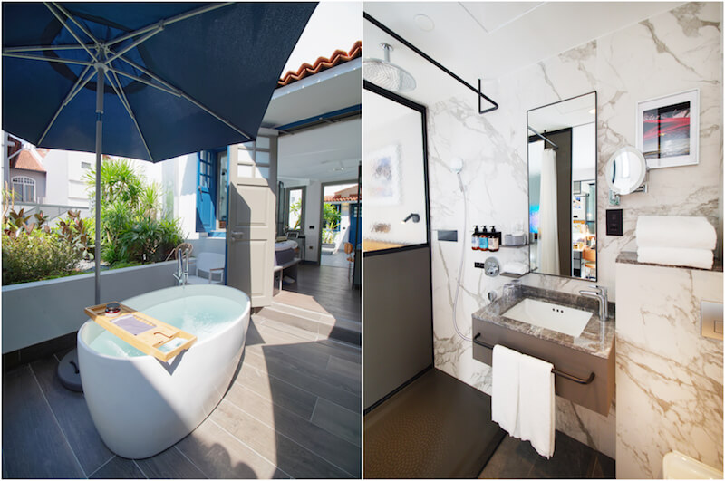 The suite's bathroom and bathtub. Photos: Hotel Soloha