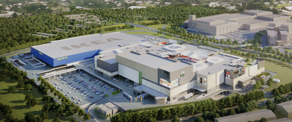 A screenshot taken from the website showing an artist impression of the Toppen Shopping Centre.