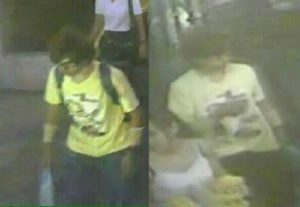 Images from security cameras quickly emerged of a suspect dubbed the 'Yellow Shirt Man' who police said left a backpack under a bench inside the Erawan Shrine moments before the blast.