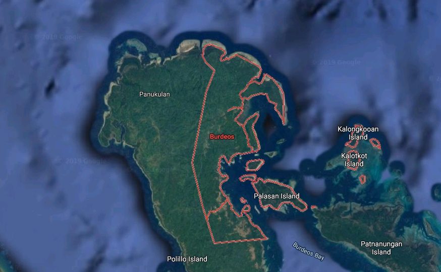 Burdeos, Quezon map. <i></noscript>Photo: Google map</i>