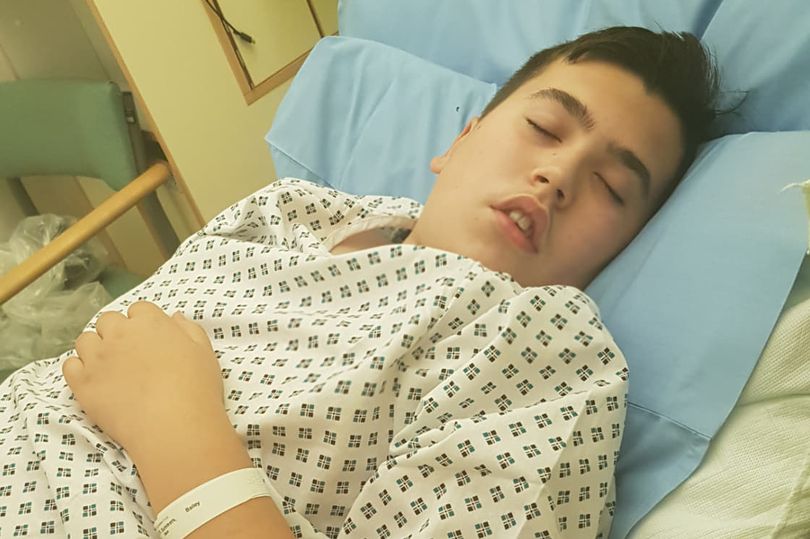 The 12-year-old boy recovering after some clutch testicular surgery. Photo: Reach PLC Media