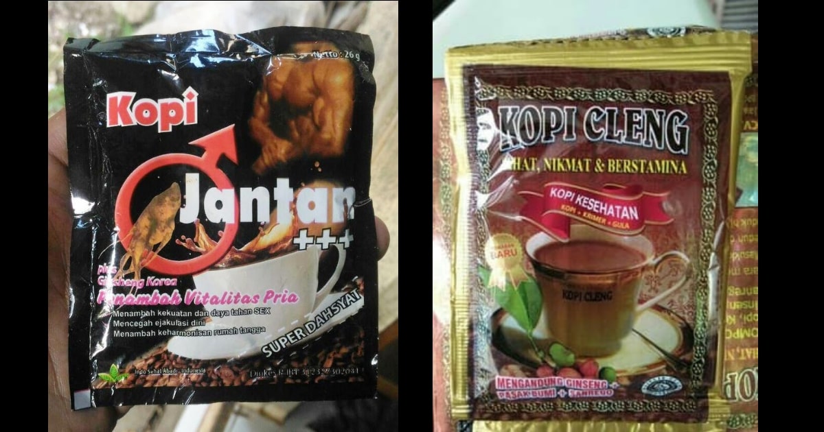 Two of Indonesia’s “stamina-enhancing” coffees brands. 