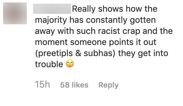 Instagram comments criticizing Sheena Phua's post. 