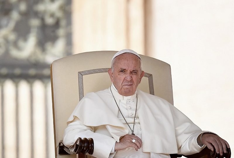 Pope Francis looks on during a general audience on Oct. 2 at St. Peter’s Square in the Vatican. Photo: Tiziana Fabi / AFP