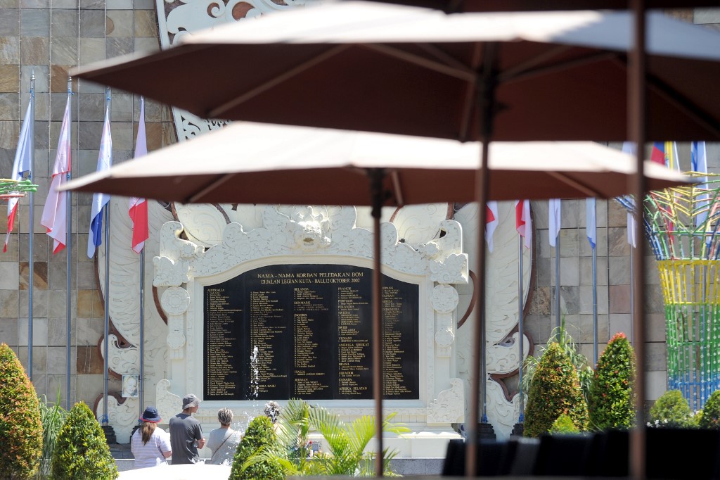 A memorial for victims of the 2002 Bali bombings in Kuta. Photo: Sonny Tumbelaka / AFP
