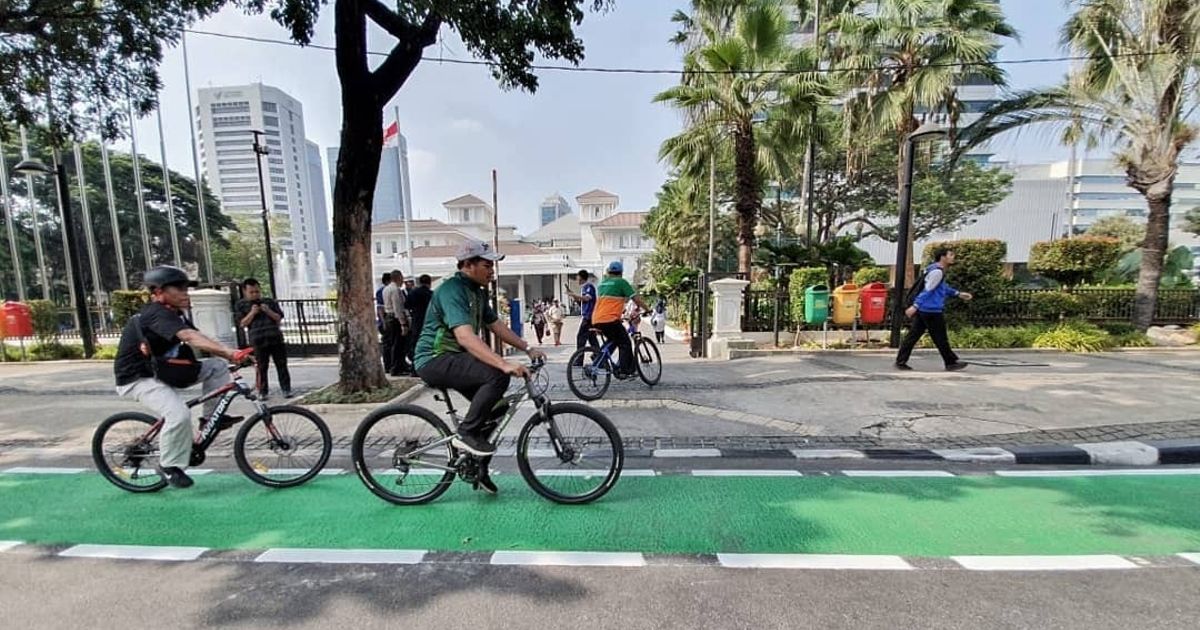 A bike lane in Jakarta. Photo: Instagram/@aniesbaswedan
