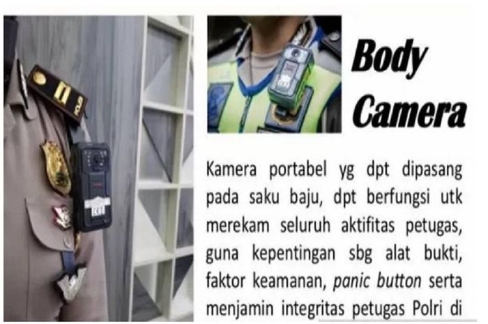 Body cameras used by Jakarta’s traffic police. Photo: tribatanews.polri.go.id