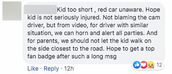 Facebook comment on Depot Road accident. 
