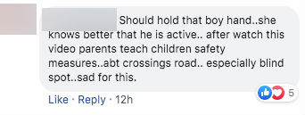 Facebook comment on Depot Road accident. 