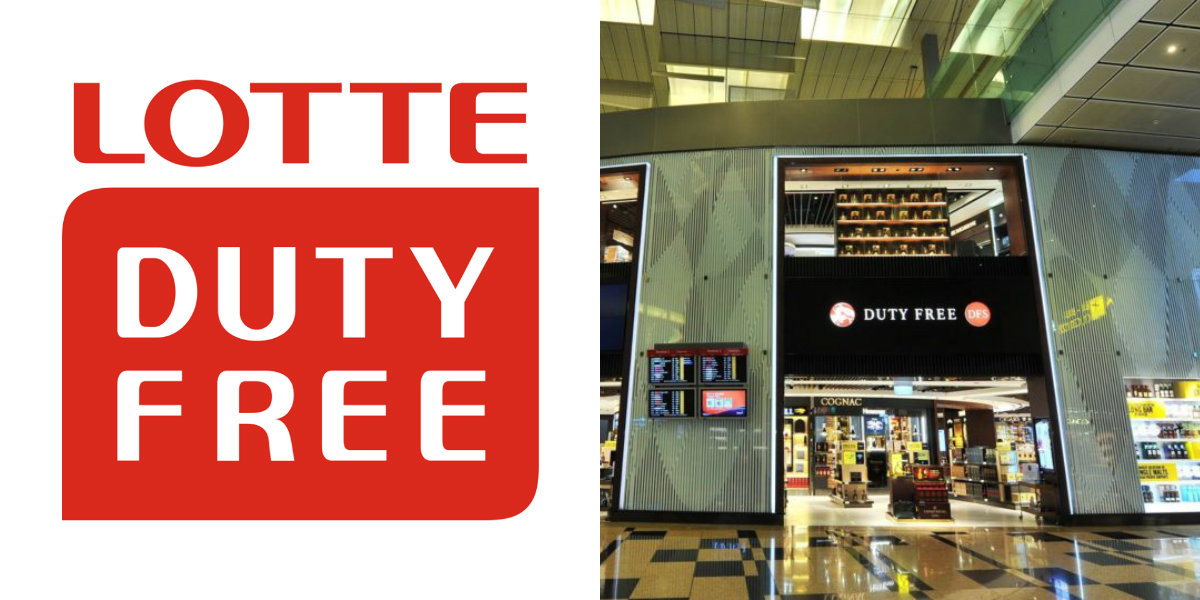 At left, logo of Lotte Duty Free. At right, view of DFS’s liquor and tobacco duplex. (Photos: Lotte Duty Free/Facebook, DFS Singapore/Facebook)