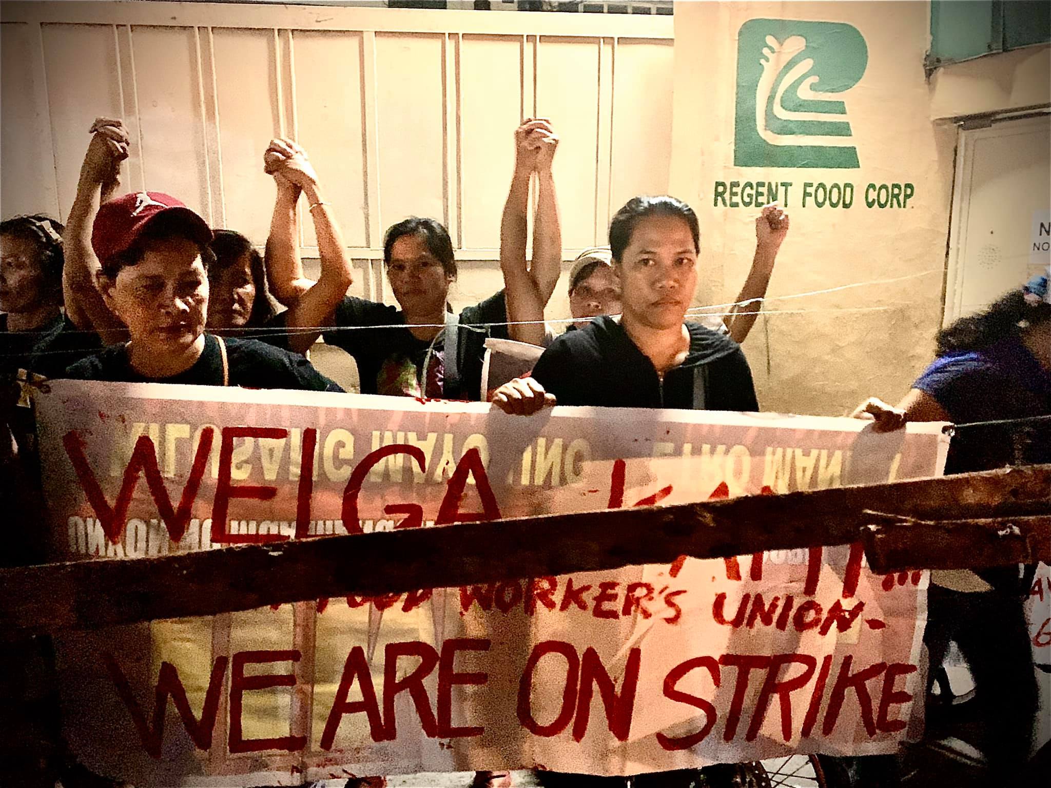 The workers of Regent on strike in October. Photo: Defend Job Philippines 