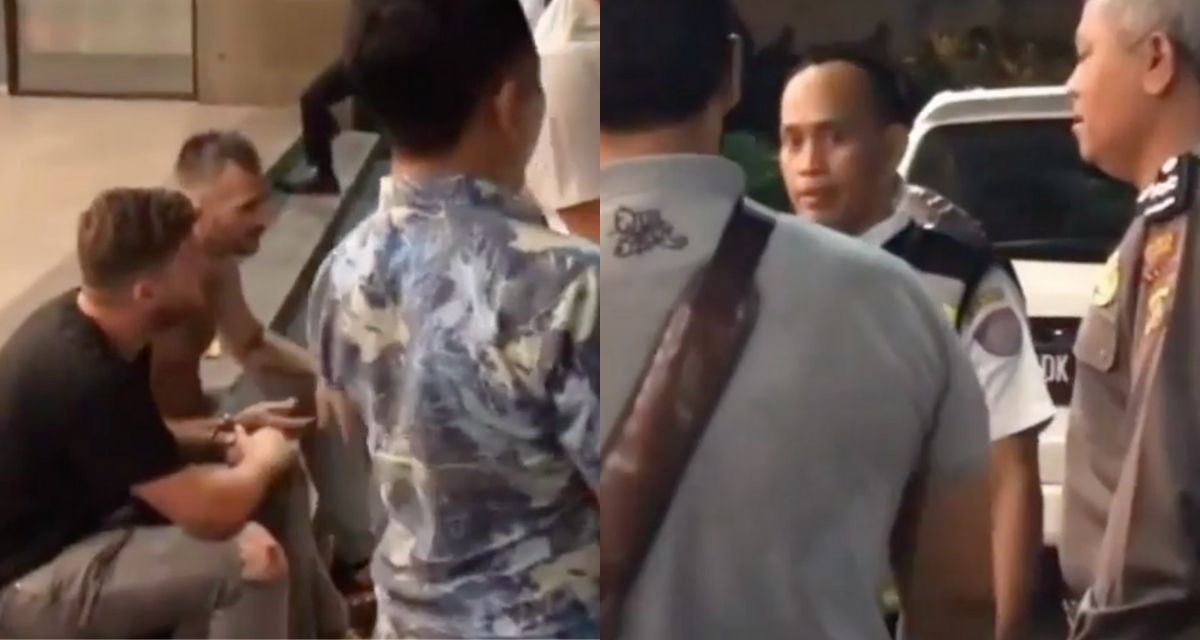 Screengrabs from a video of the incident, which has gone viral among Indonesians. Photo: Peliatan Hari Ini / Instagram