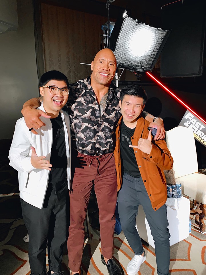 The duo meets Dwayne “The Rock” Johnson in Los Angeles in July to promote “Fast & Furious: Hobbs & Shaw”