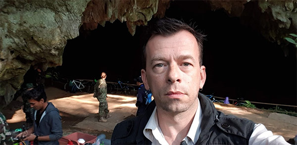 Yeah, I took a selfie when shooting a scene in the real cave this past January. Wouldn't you?