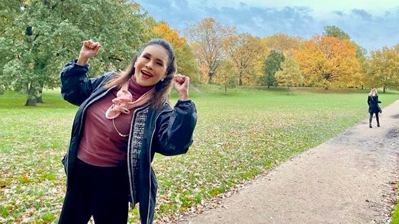 ‘I went to the park to de-stress, but it is so cold,’ Princess Ubolratana wrote on Instagram, saying  British Airways had refused to let her board a flight. Photo: Nichax / Instagram

