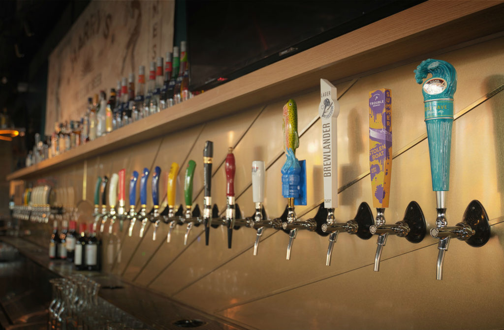 Brews available on tap. Photo: Harry's
