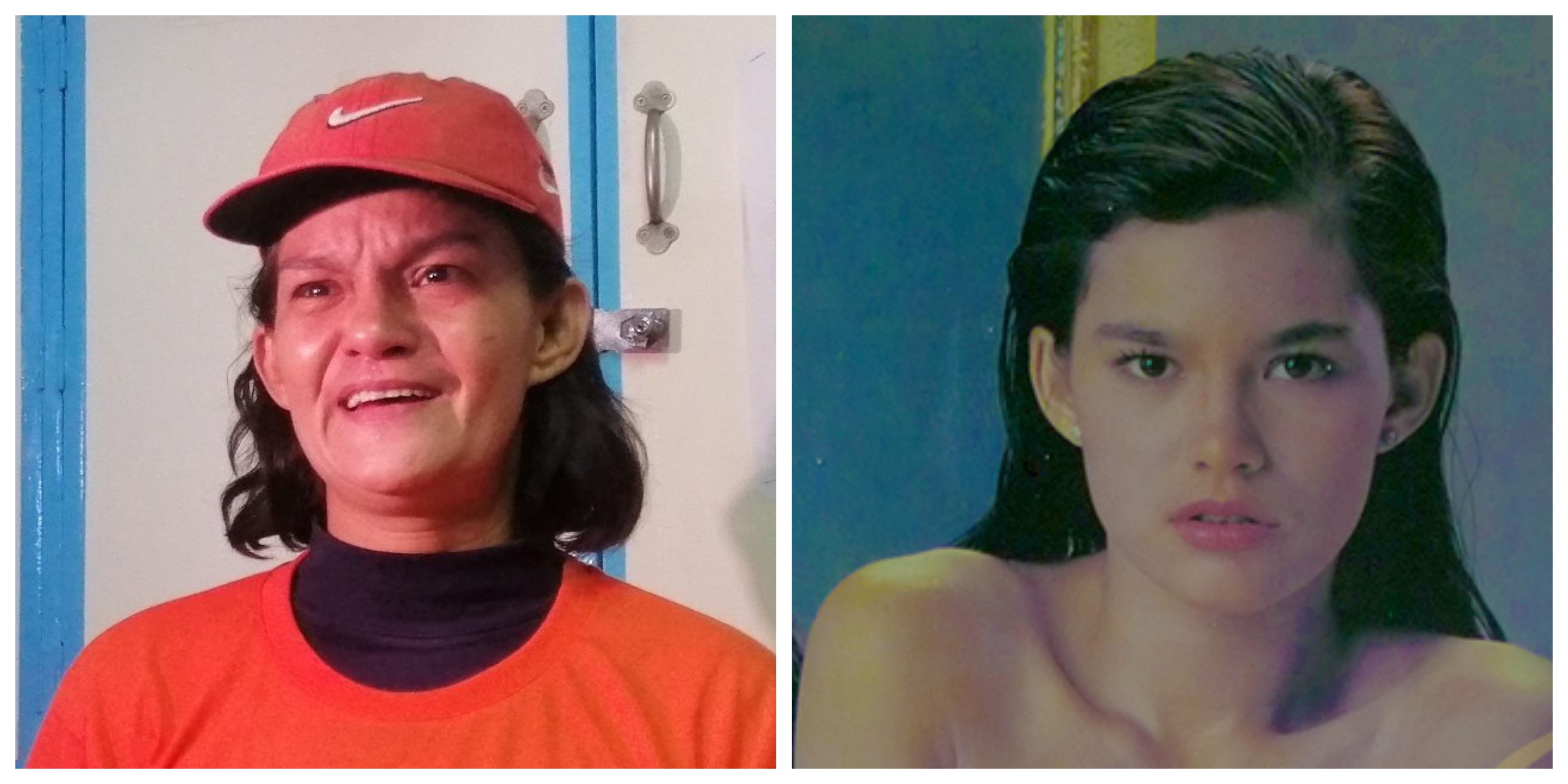 Jennifer Kiilsgaard aka former actress Jenny Roa (L) <I></noscript> Photo: ABS-CBN News</I>, (R) In a 1994 Tanduay Calendar Photoshoot <I> Photo: Tanduay Rhum Official / FB</I>