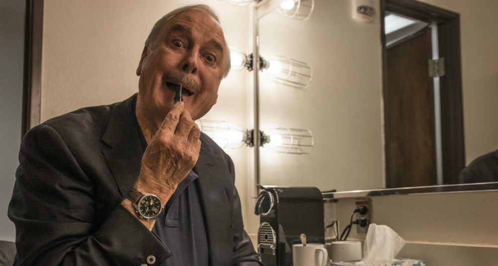  John Cleese ‘gets into character’ before a show in the UK. Photo: John Cleese/Facebook