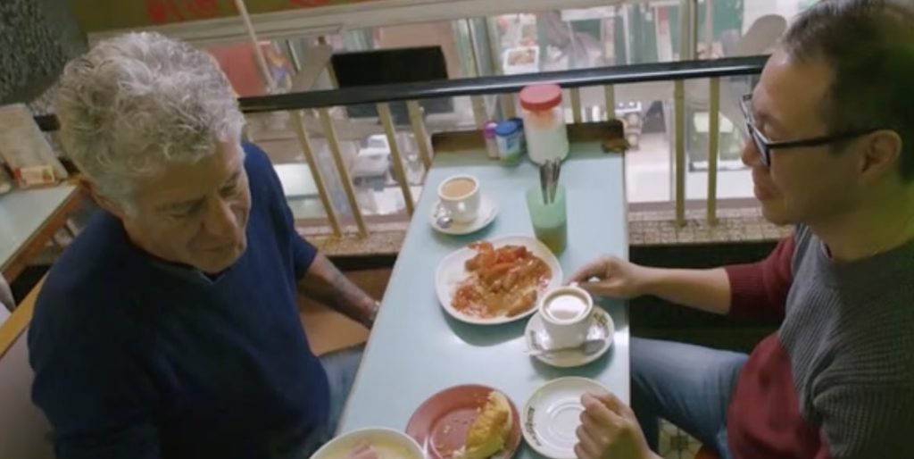 Anthony Bourdain visits Mong Kok's China Cafe in an episode of CNN 'Parts Unknown.' Screenshot via CNN.