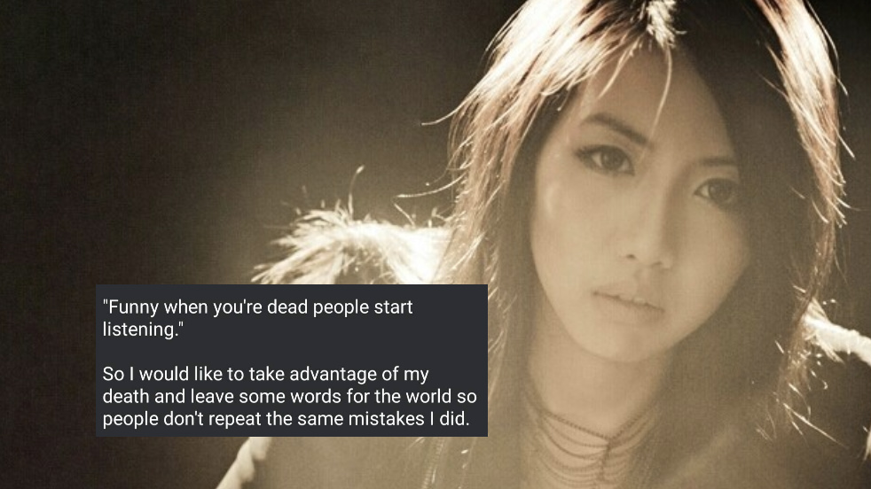 A photo of Samantha Lee with a quote from her online open letter. Photo: Samantha Lee/Facebook