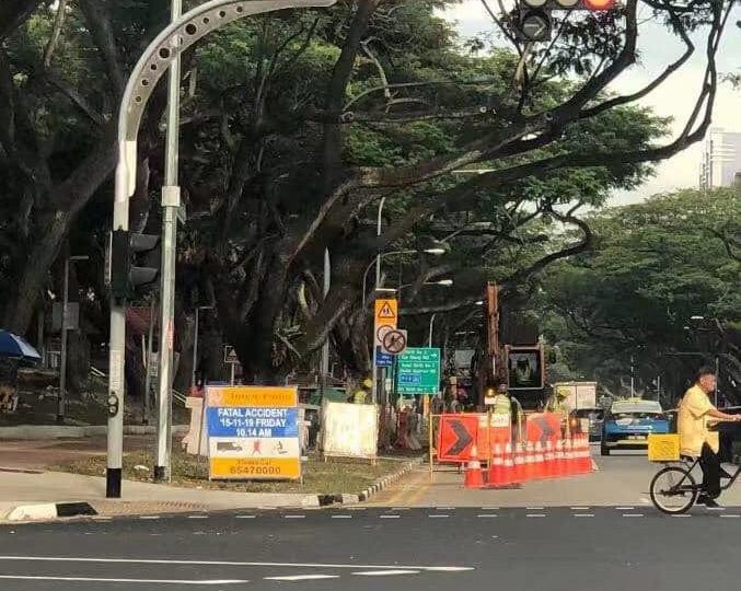 Police sign put location of the November incident on Bedok North Avenue 2. Photo: Motorist.sg/Facebook