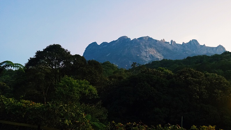 Mount Kinabalu just after sunrise from Liwagu Restaurant. Photo: Coco Travel 