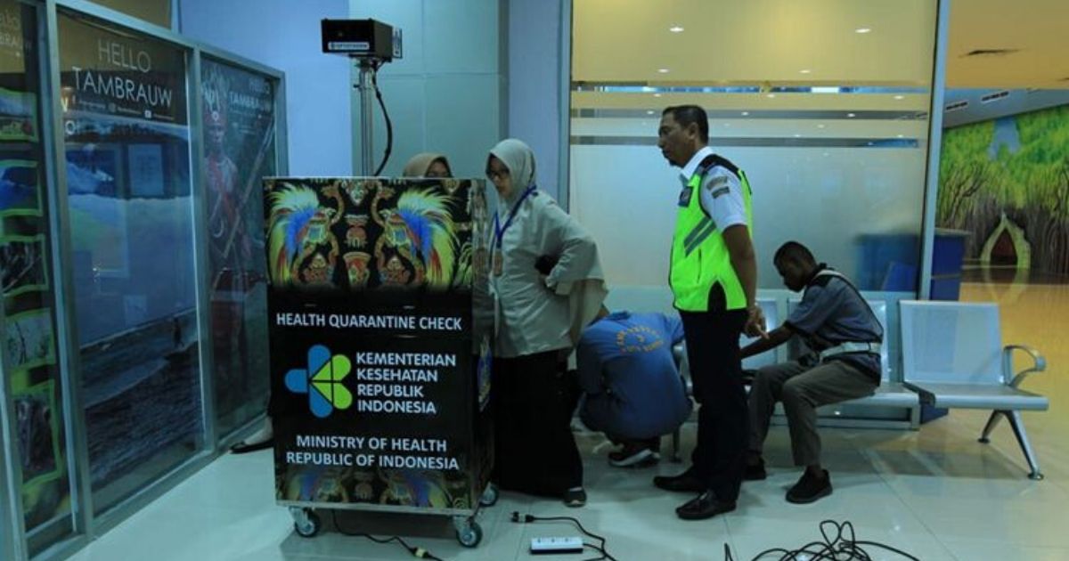 Health monitoring counter at an Indonesian airport. Photo: Kemenhub