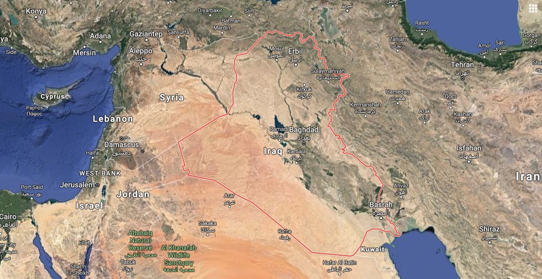 Iraq map. Photo: Google maps 