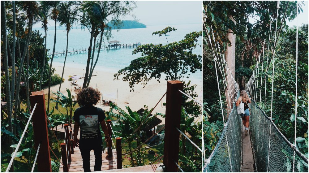 Left: Manukan Island. Right: Canopy Walk at Poring Hot Springs. Photos: Coco Travel