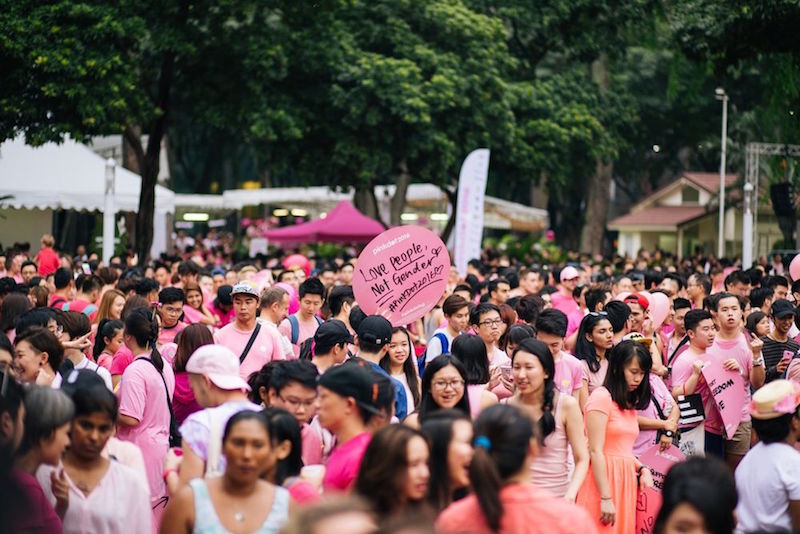 The Pink Dot rally in 2018. Photo: Watsamon Tri-yasakda / Coconuts Media